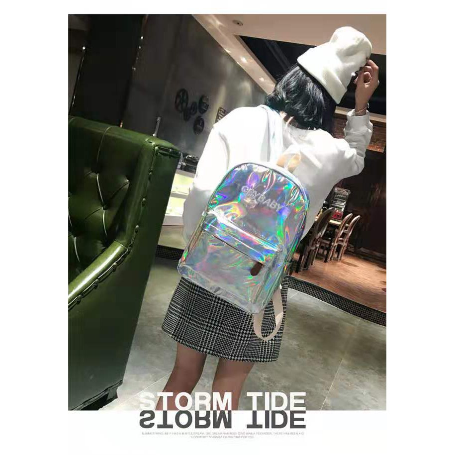crybaby holographic mini backpack Backpack  Kawaii Berry Shop pu material with gorgeous color and touching feeling. Jual COD TAS RANSEL CRY