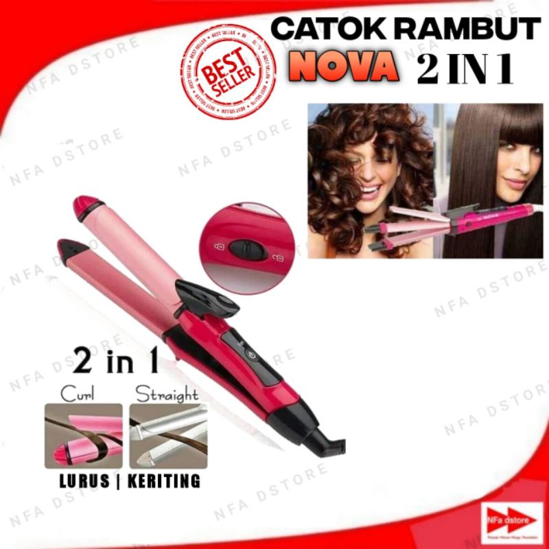 Jual Catok Rambut Nova 2 In 1 Lurus Keriting Shopee Indonesia 