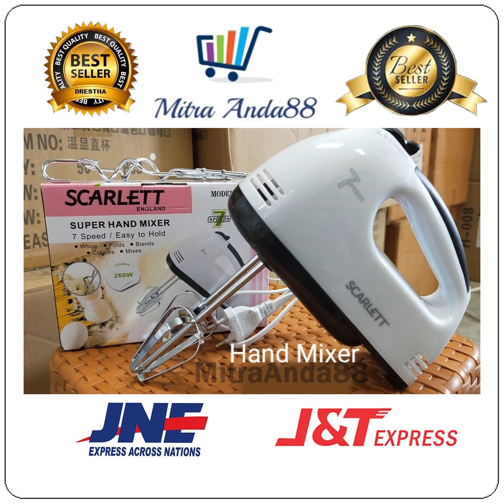 Jual Mitraanda88 Hand Mixer Scarlett Mikser Tangan 7 Kecepatan Pengaduk