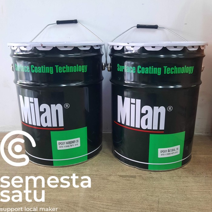 Jual Lem epoxy milan epoxy adhesive set resin dan hardener kemasan pail