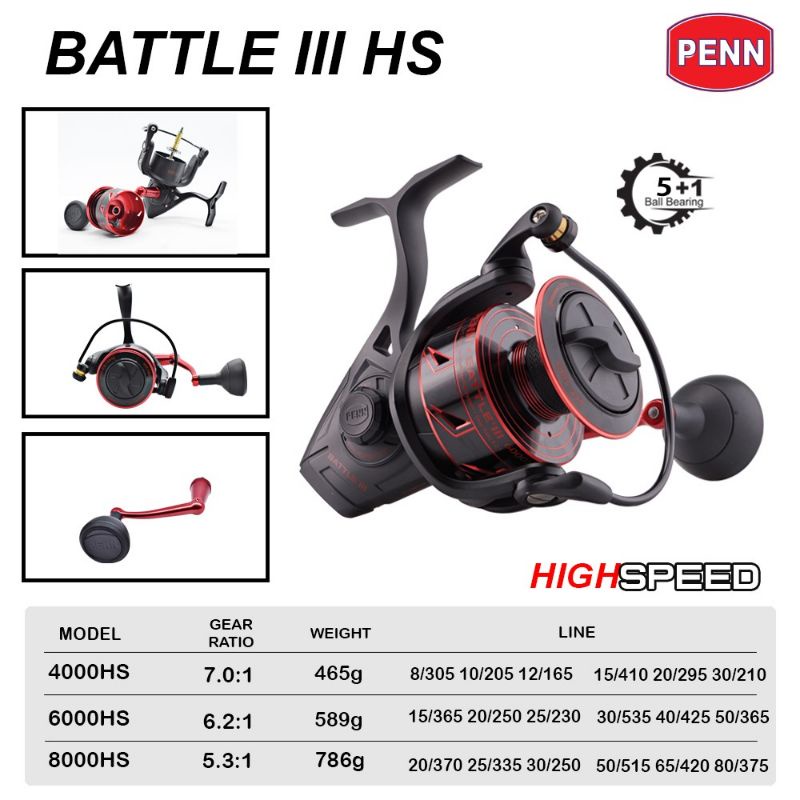 Penn Battle III Saltwater Spinning Reels CHOOSE YOUR MODEL!