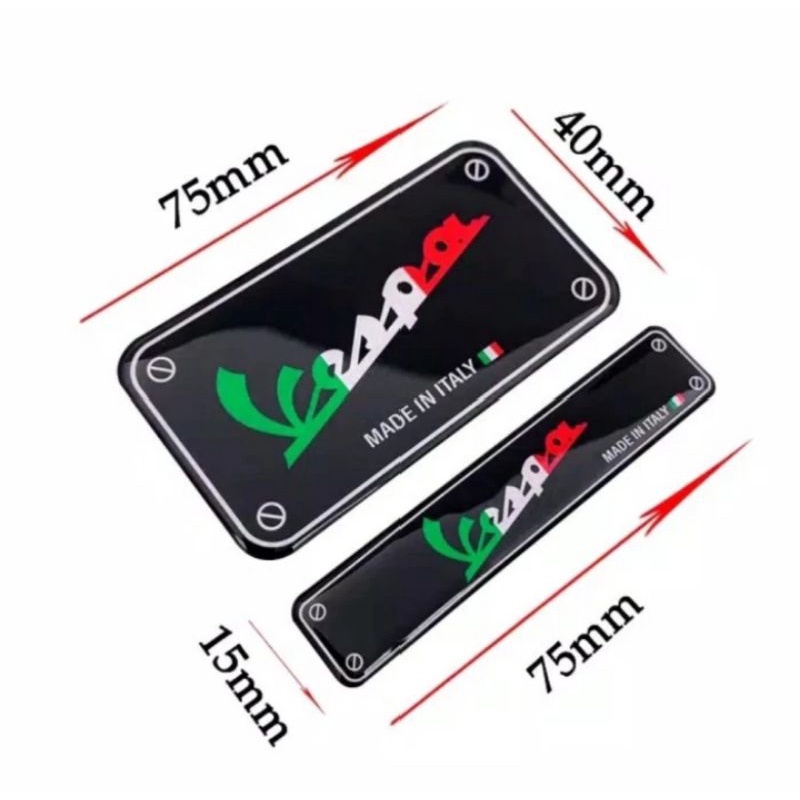 USPANDI Motorrad Tankpad Für Piaggio Vespa - 3D Logo Aufkleber Schwarz