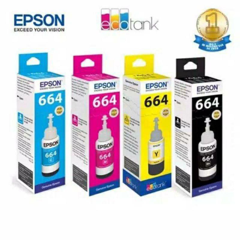 Jual Paket 1 Set Tinta Epson 664 Original B M Y C Shopee Indonesia 9770