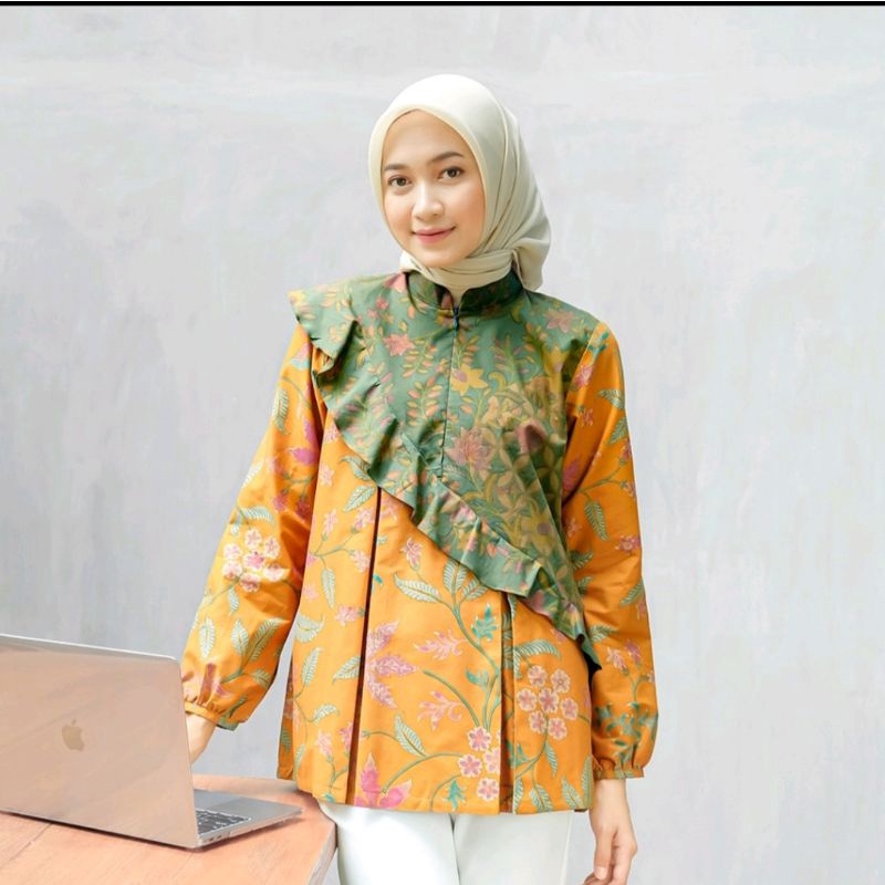 Jual BATIK BY BATIKULA RARAS BLOUSE BATIK KANTOR WANITA (NEW WITH TAG ...
