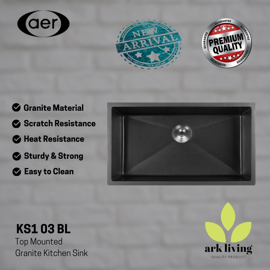 Jual AER Granite Kitchen Sink Bak Cuci Piring Granit KS1 03 BL