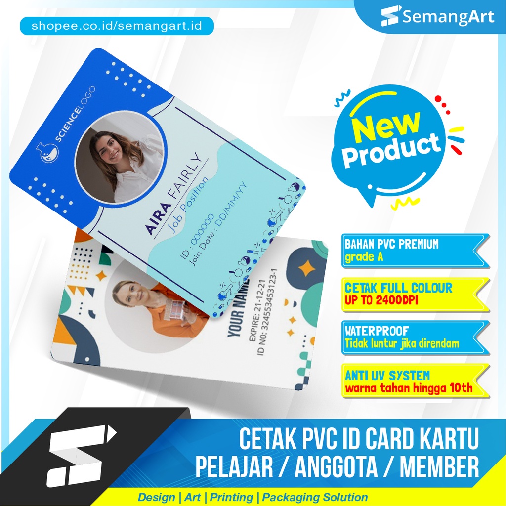 Jual Cetak Id Card Kartu Anggota Kartu Member Kartu Pelajar Pvc Id Card