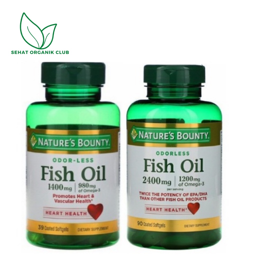 Jual Nature's Bounty Fish Oil 2400 mg 90 coated Softgels ; Fish Oil