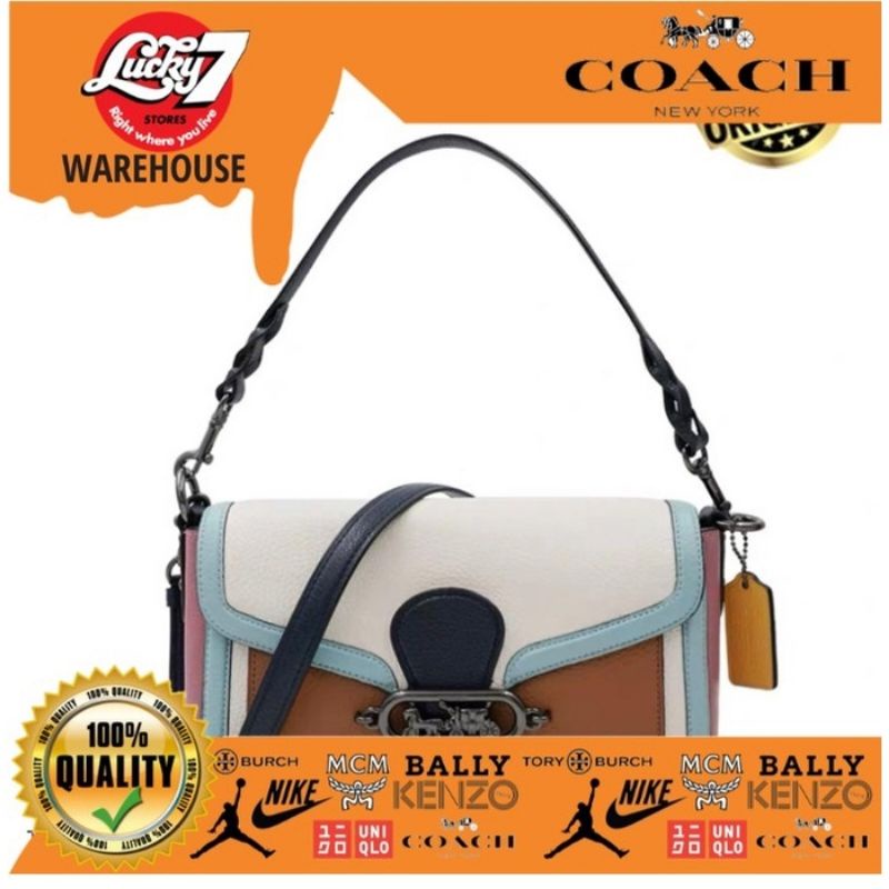 Jual Coach Jade Shoulder Bag in Colorblock Chalk Multi Leather GARANSI