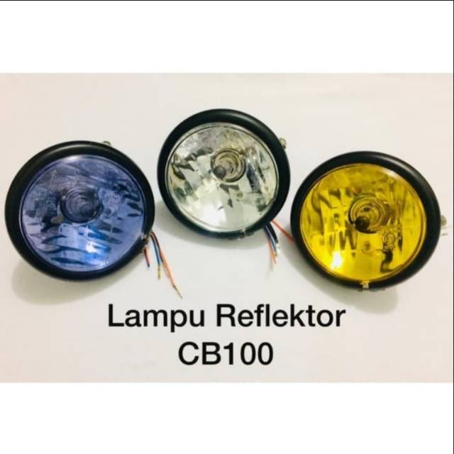 Jual Lampu Depan Bulat LED Reflektor Putih Biru Kuning Batok CB 100 Vixion Megapro Tiger