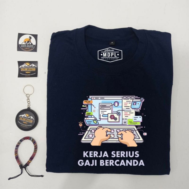 Jual KAOS KERJA SERIUS GAJI BERCANDA | Shopee Indonesia
