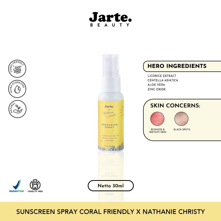 Jual JARTE Sunscreen Spray Coral Friendly x Nathanie Christy 30ml