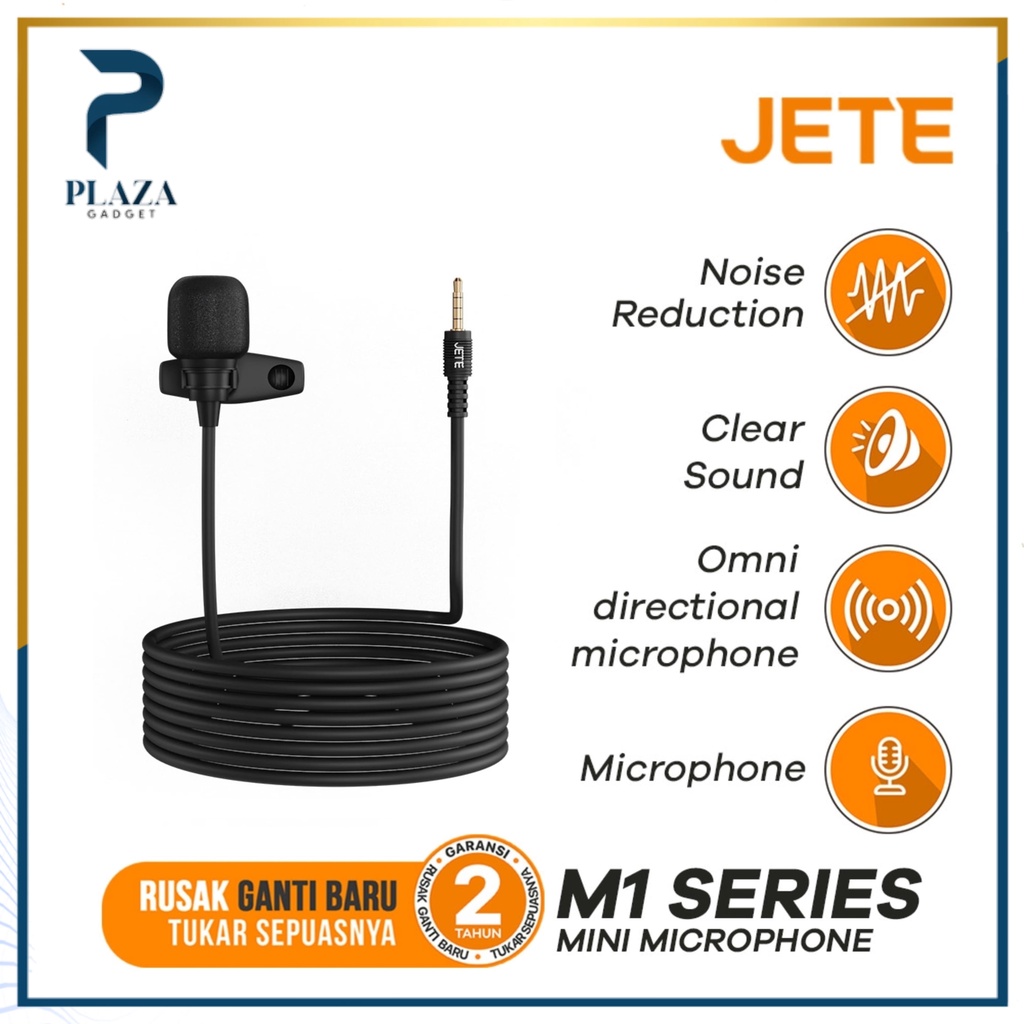 Jual Mic Clip On JETE M1 Microphone External Youtuber for HP/Laptop 3 ...