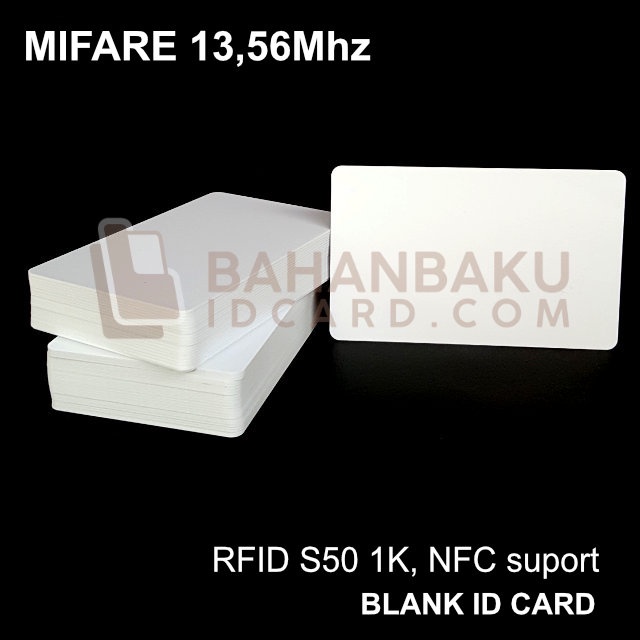 Jual MIFARE 13.56 Id Card Thermal PVC Card S50 Blank Polos 0.8 mm BLANK ...