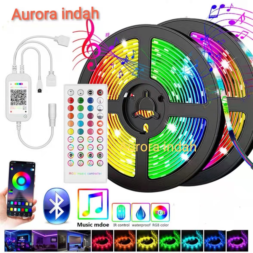 Jual PAKET LAMPU LED STRIP 5050 3528 2835 RGB 5M 10M IP44 IP33 RGB ...