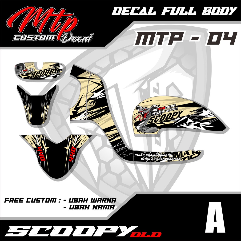 Jual Decal Stiker Dekal sticker Scoopy lama Custom full body MTP - 04 ...