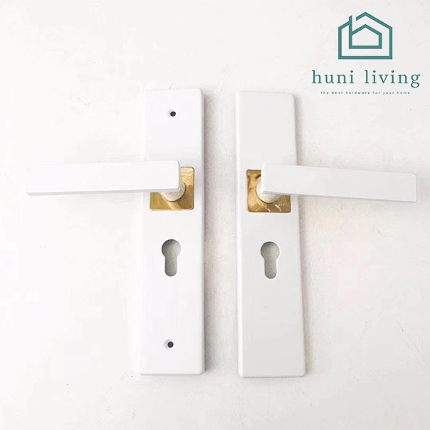 Jual Kunci Handle Set Gagang Pintu Utama Minimalist Putih Emas White ...