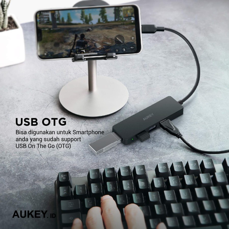 Jual Aukey HUB CB-C64 Unity Slim 4-Port USB 3.0 Hub Type C | Shopee ...