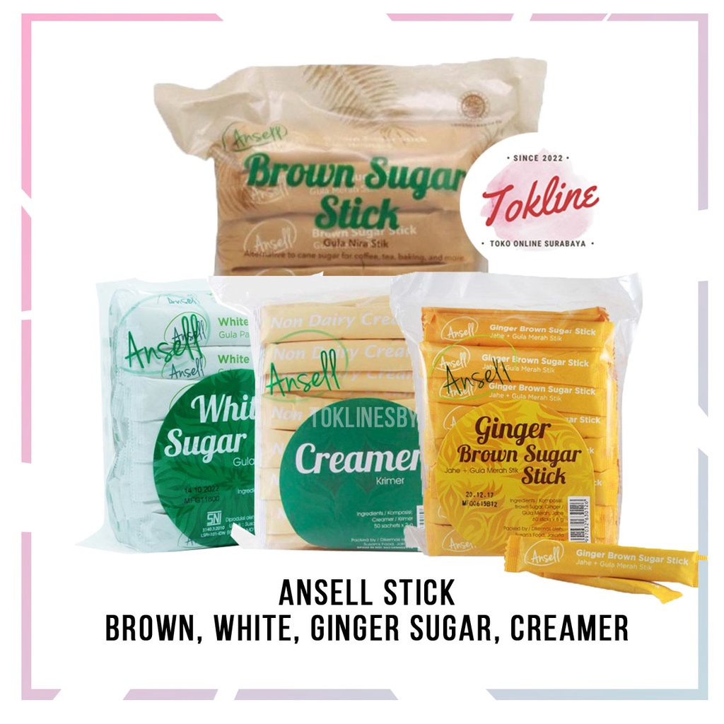 Jual Ansell Sugar Stick 60s Pack Brown Sugar Ginger Brown Sugar And White Sugar Shopee Indonesia 8726