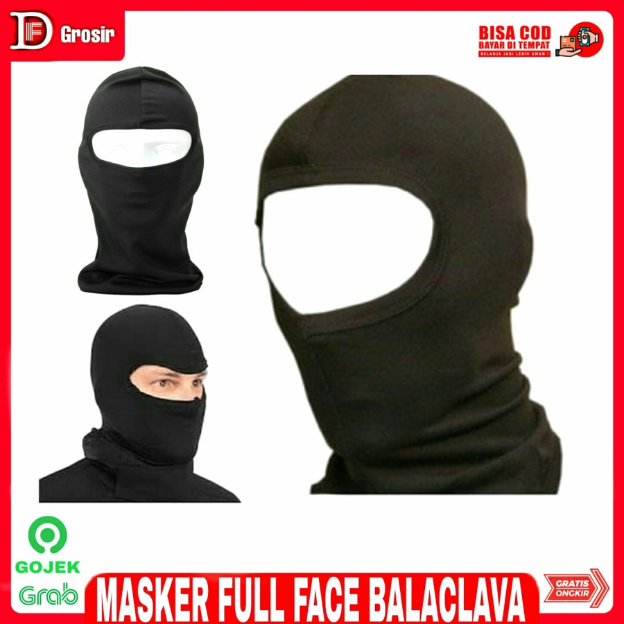 Jual Masker Buff Ninja Full Face Balaclava Spandex Hitam Polos Motor ...