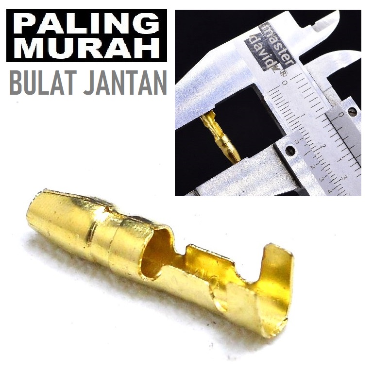 Jual Terminal Bulat Jantan Skun Aki Scun Klem Kuningan Male Kabel Soket ...