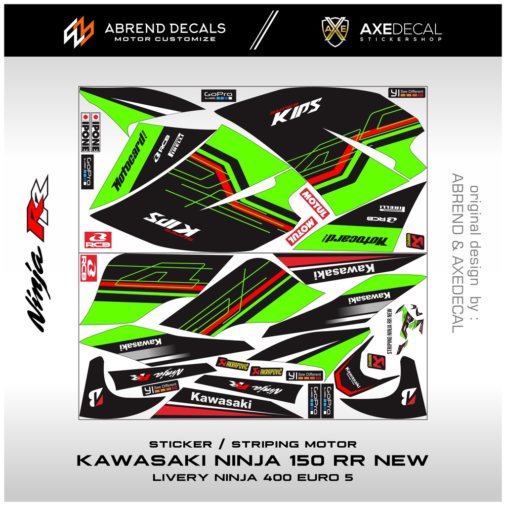 Jual STRIPING NINJA 150 RR NEW LIVERY NINJA 400 EURO 5 / STIKER MOTOR ...
