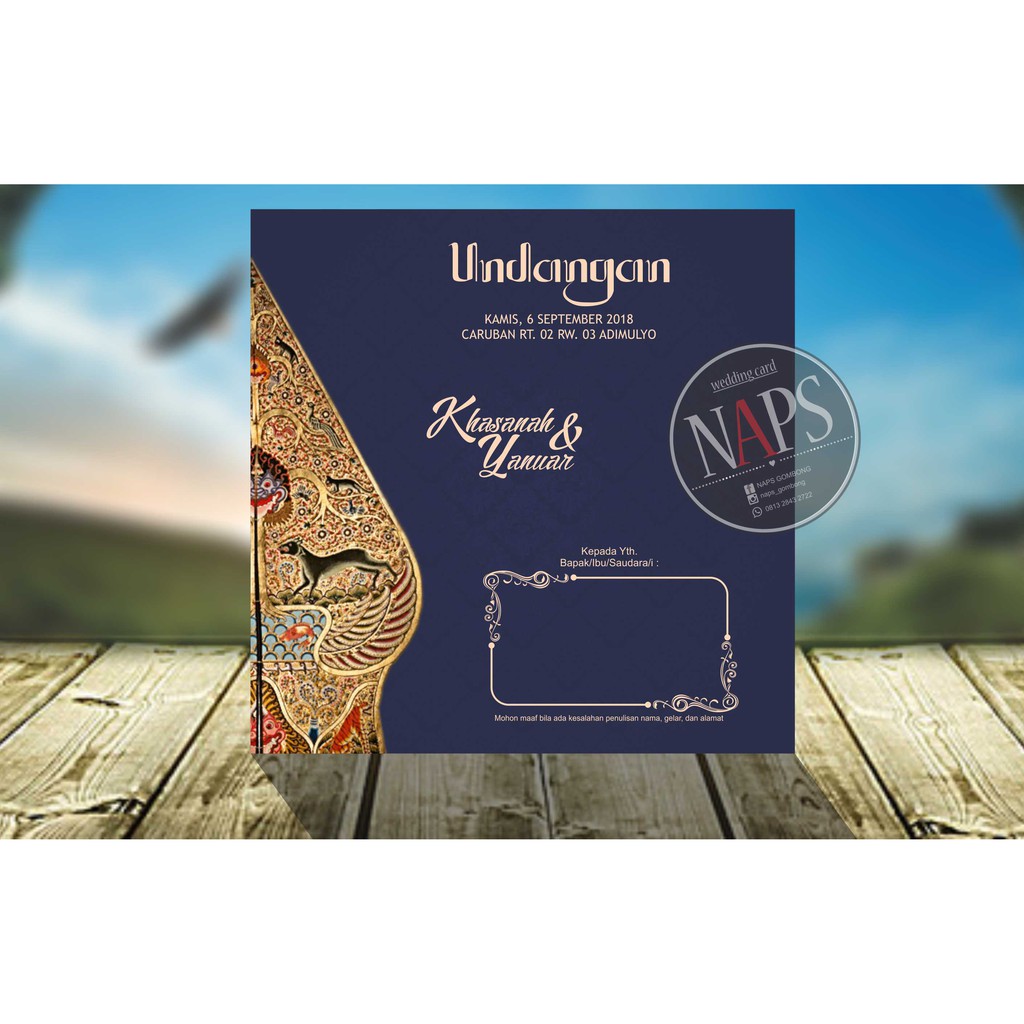 Jual Undangan Pernikahan Vintage, Soft Cover, Wedding Card Wayang