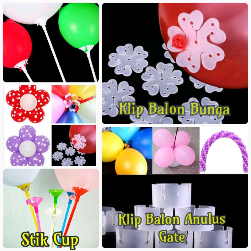 Jual LYSASHOP - Klip Stik Cup Balon Bentuk Bunga Anulus Gate Gerbang ...