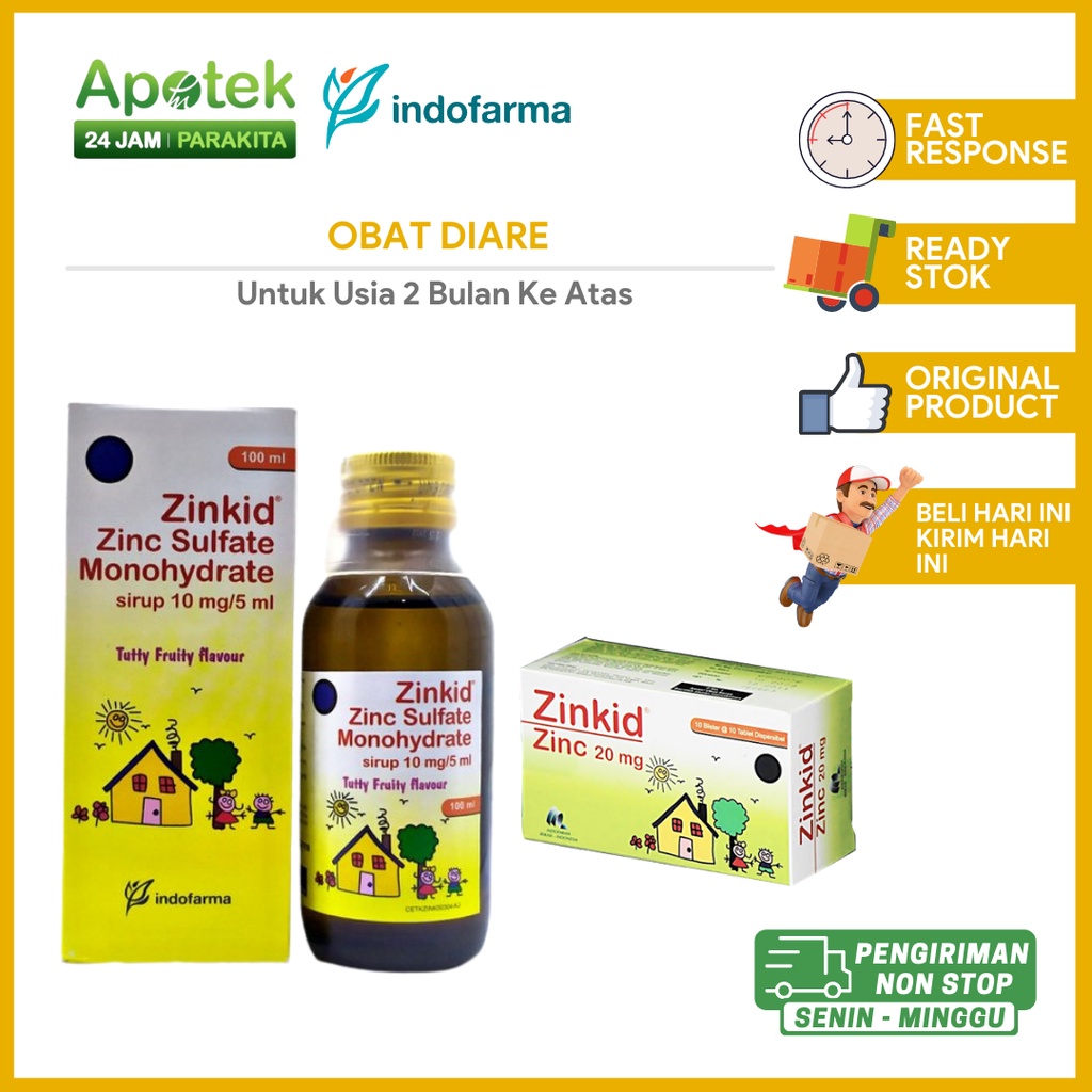Jual Zinkid Obat Diare Untuk AnakAnak / Untuk Pencernaan Shopee