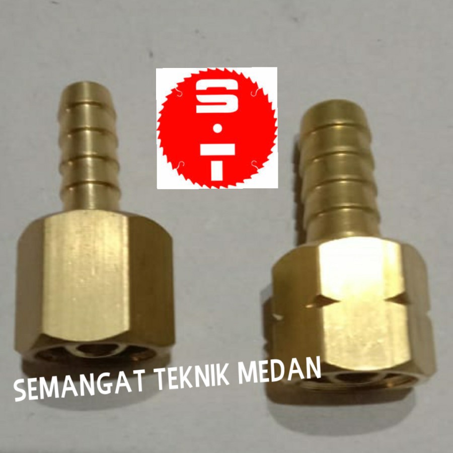 Jual NEPEL CONNECTOR HOSE BLANDER LPG OXYGEN OKSIGEN KUNINGAN SET ...