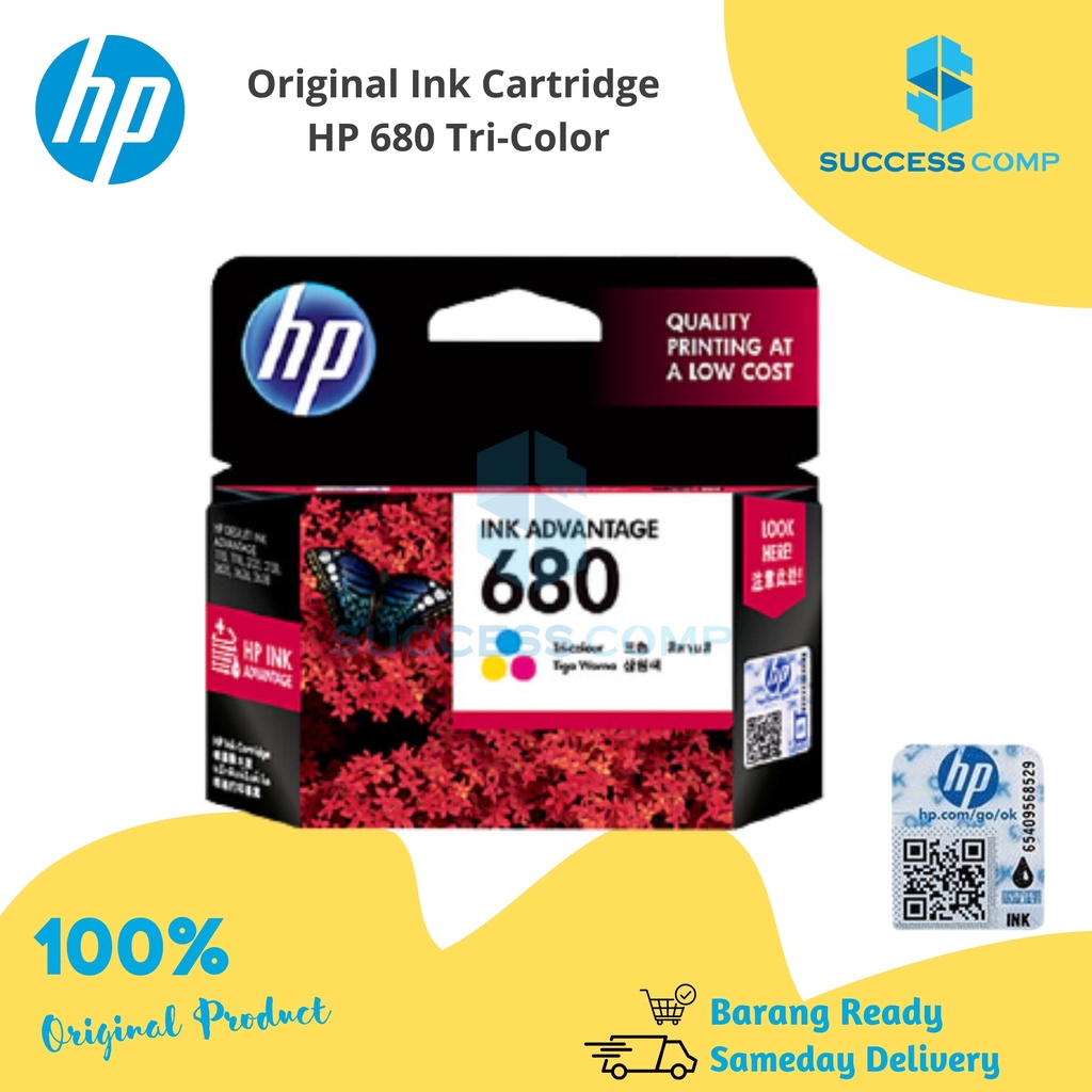 Jual HP Cartridge 680 Warna Tinta Printer Original | Shopee Indonesia