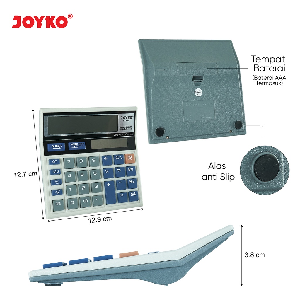 JOYKO Calculator Kalkulator CC-45 12 Digits Check & Correct (2)