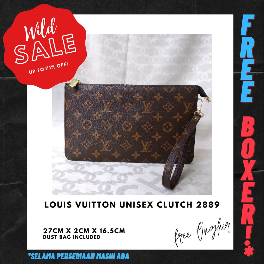 clutch LV import pria wanita / pouchbag LV pria wanita / handbag LV freebox  / tas tangan LV