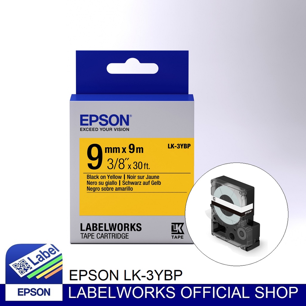 Jual Epson LabelWorks 9Mm Black On Yellow 9M Label Tape Cartridge Lk3Ybp Shopee Indonesia