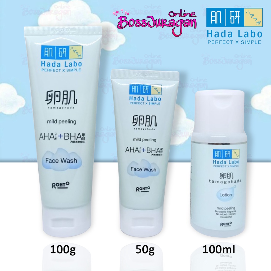 Jual (BOSS) HADA LABO Tamagohada Mild Peeling Face wash With AHA + BHA