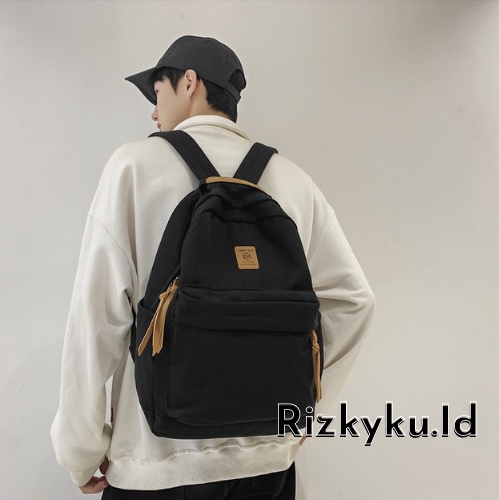 Jual Tas Punggung Pria Warna Hitam - Tas Backpack Ransel Kerja Kuliah