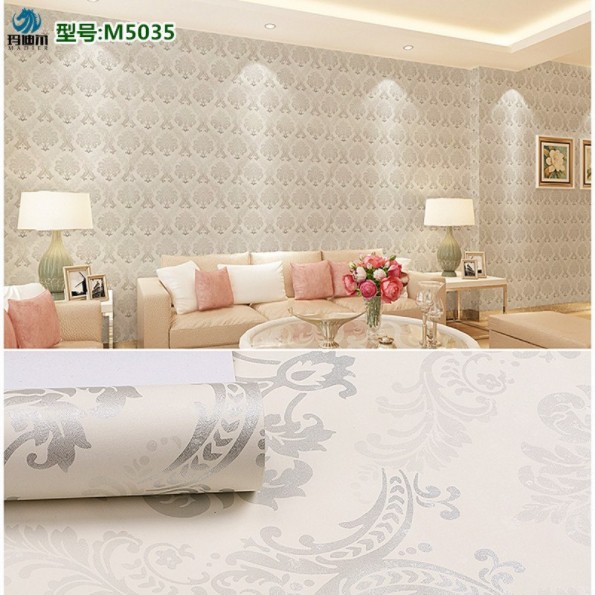 Jual Wallpaper Dinding Stiker Walpaper Dinding Batik Silver Elegant 10meter X 45cm Gh024 6824