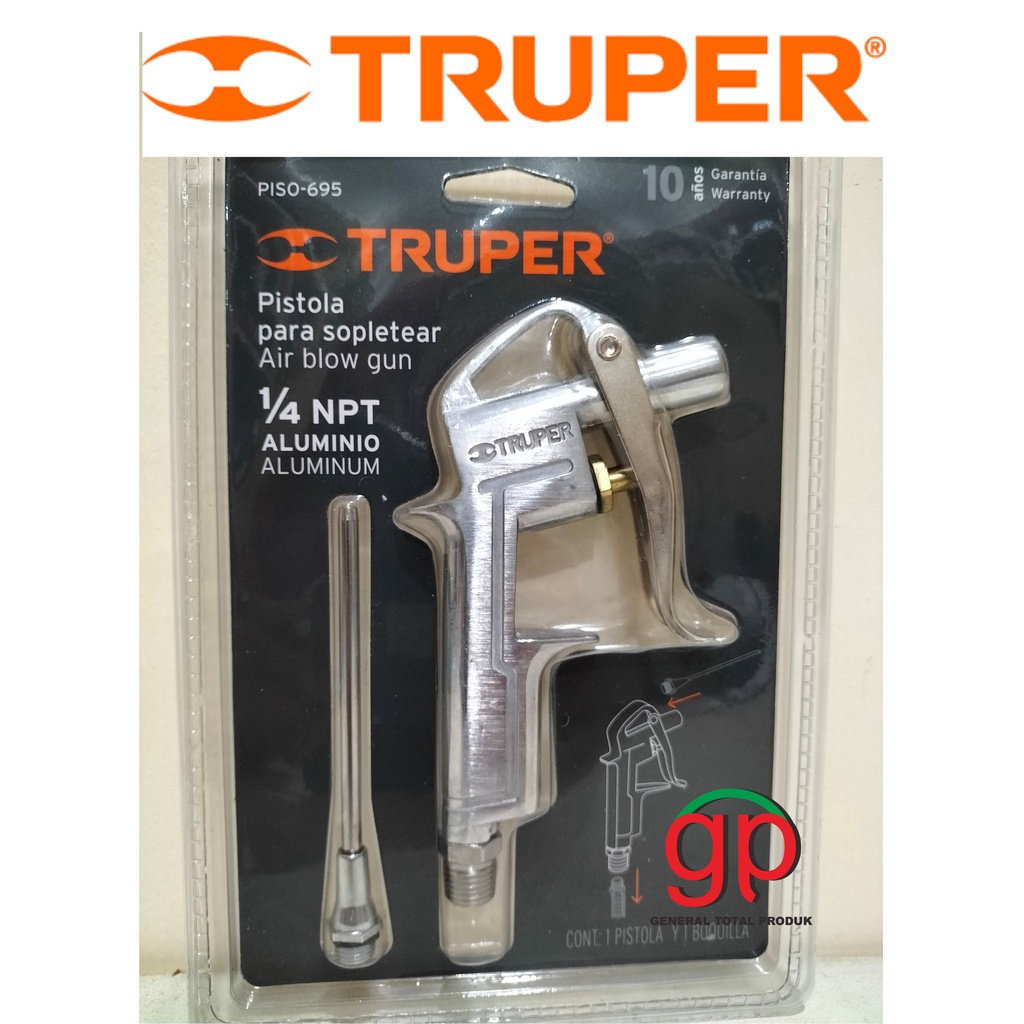 Jual Air Blow Gun PISO695 Truper 1/4 NPT Blowgun With 4" Extension