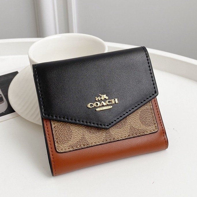 Coach 31548 ，2619, 2620Small Wallet in Colorblock Signature Canvas Women  Fold Short Purse