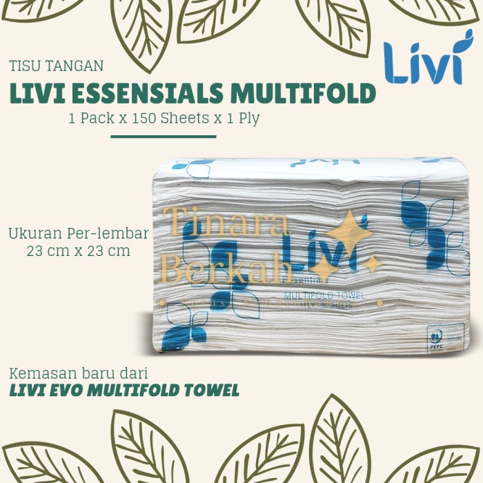 Jual Tissue LIVI Evo Multifold Towel 150 Sheet Essensials Towel Tisu ...