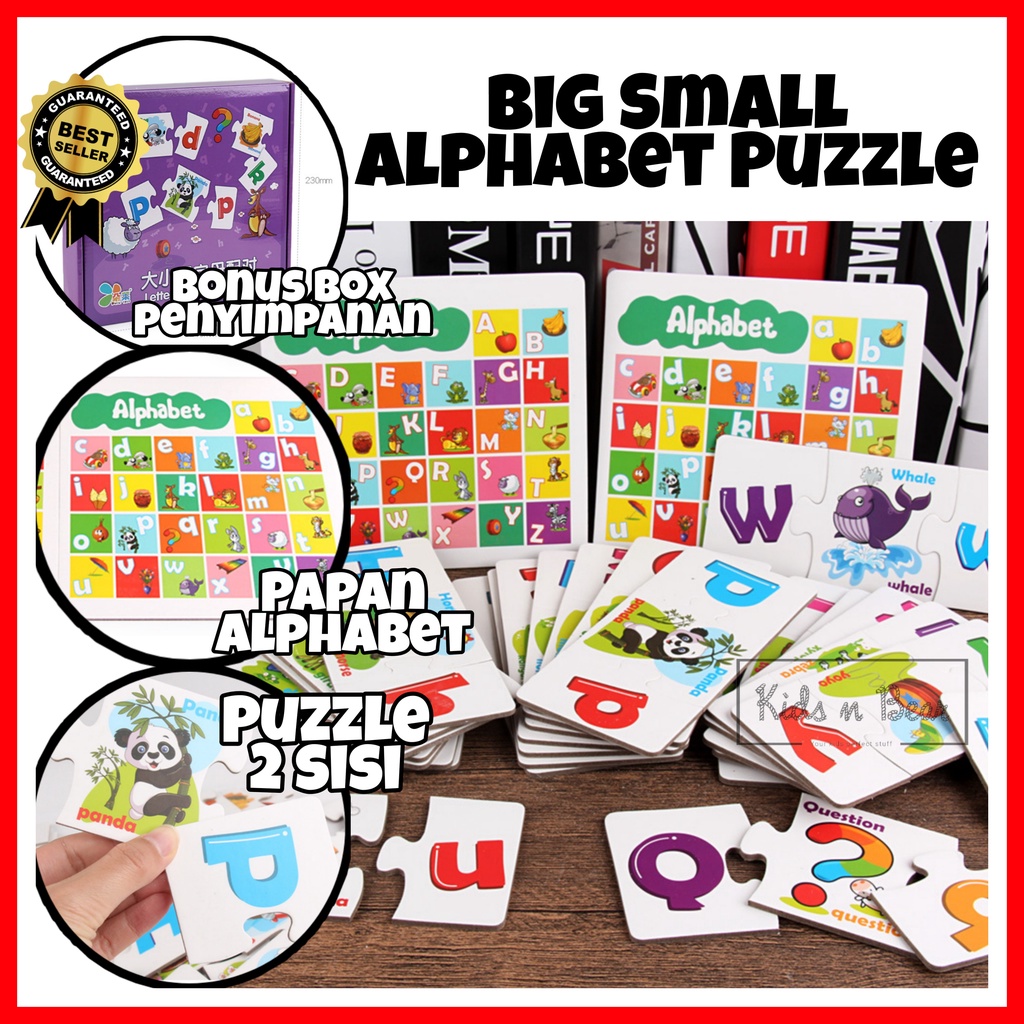 Jual Big Small Alphabet Puzzle ABC Letter Matching Card Belajar Huruf ...