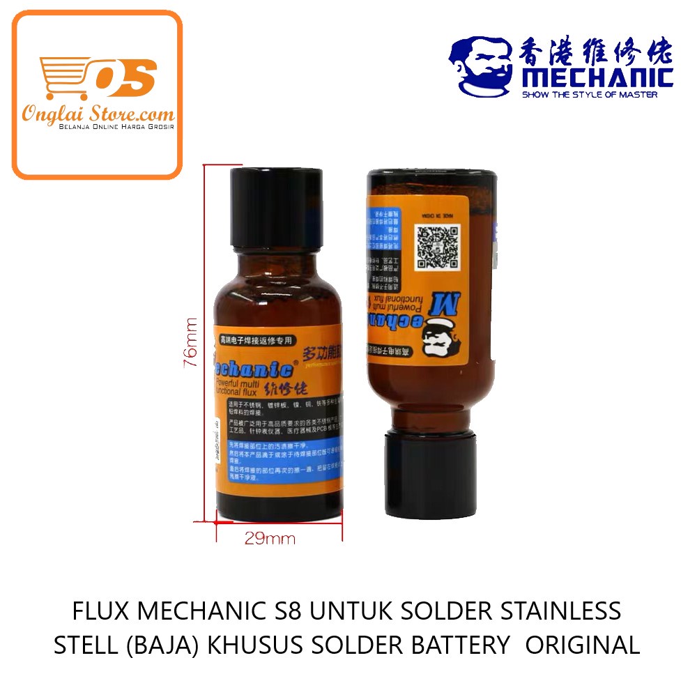 Jual Flux mechanic S8 untuk Solder Stainless Steel Baja original