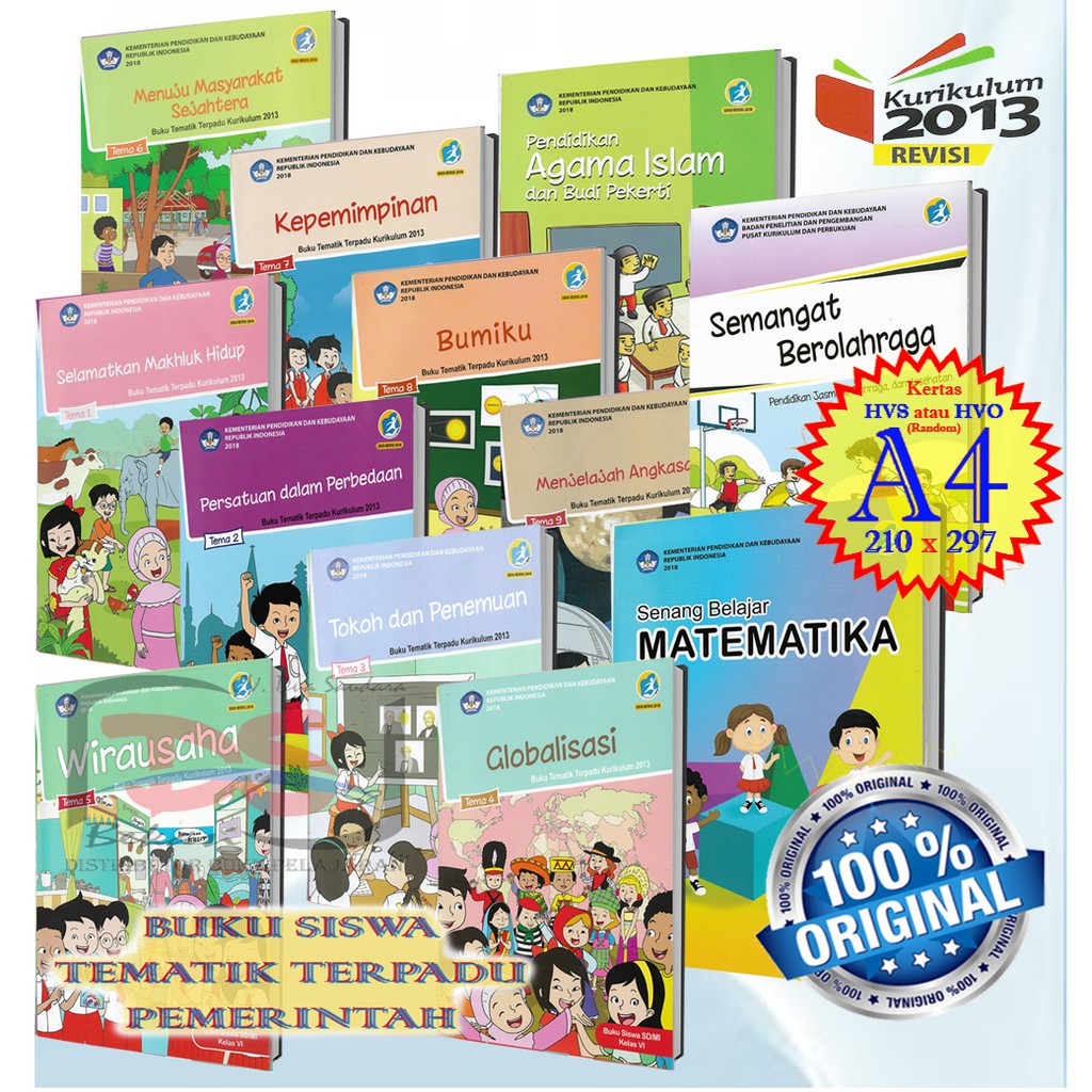 Jual Buku Siswa Kelas 6 SD Tematik Terpadu K13 Revisi 2018 | Shopee ...