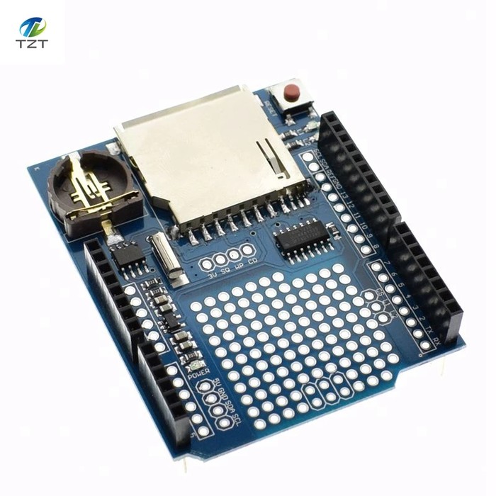 Jual Arduino Data Logger Shield V.1.0 SD Card Reader Writer + RTC ...