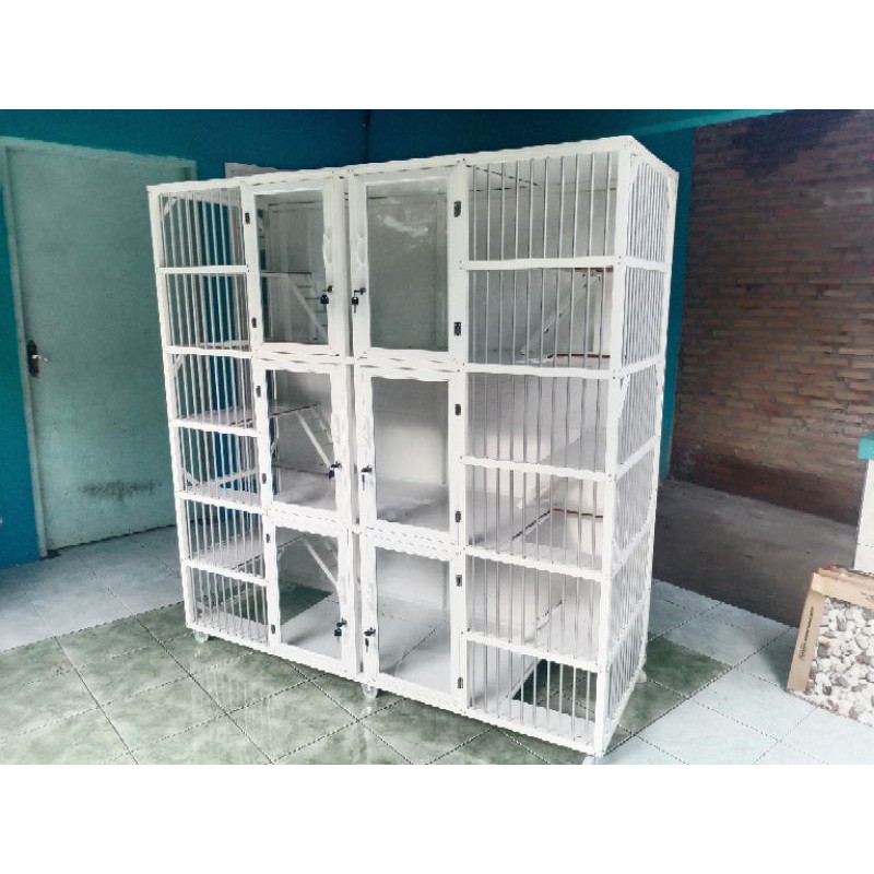 Jual kandang kucing 6 pintu putih | Shopee Indonesia