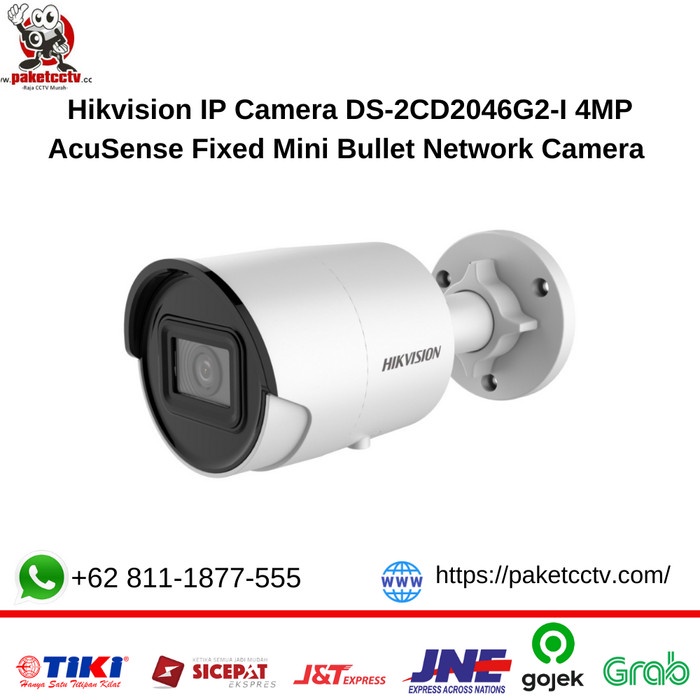 Jual Hikvision IP Camera DS-2CD2046G2-I 4MP AcuSense Fixed Mini Bullet ...