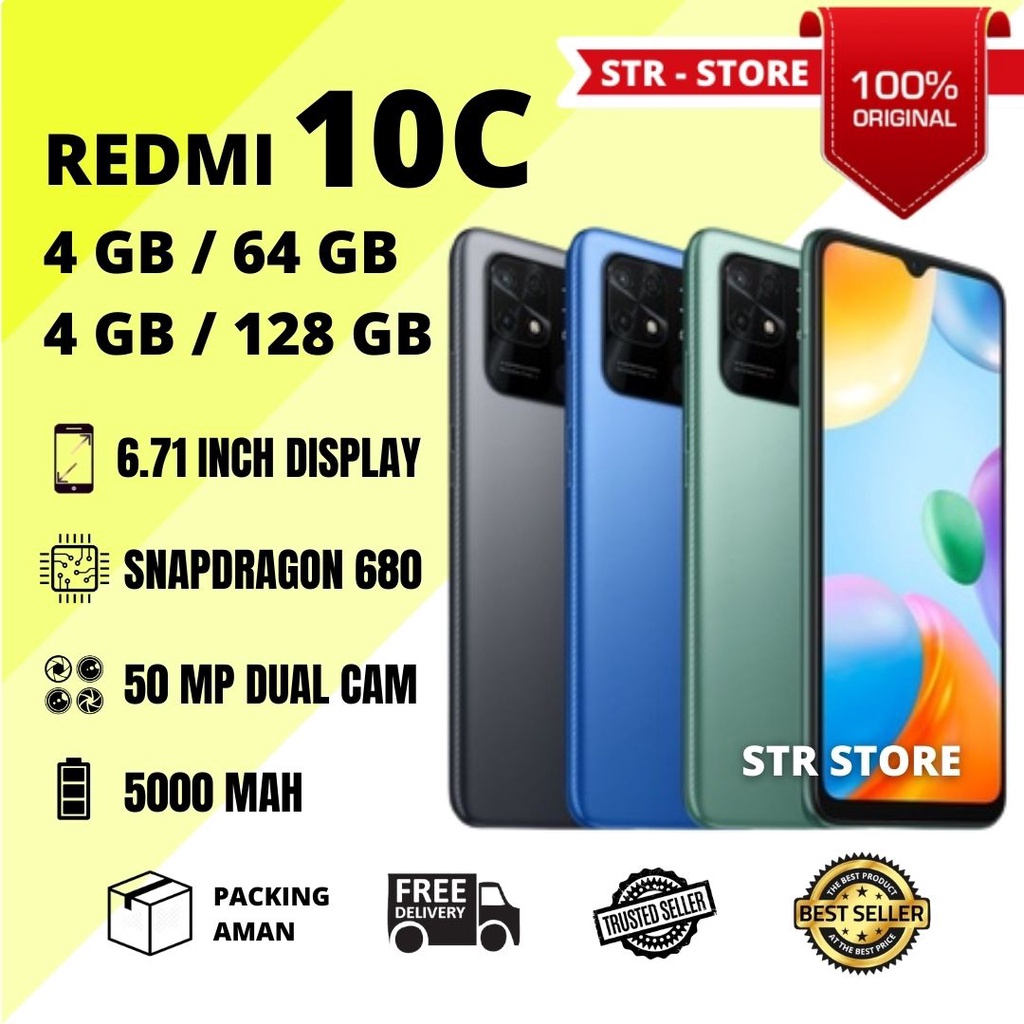 Jual XIAOMI REDMI 10C 4/128 GB REDMI 10C 4/64 GB GARANSI RESMI XIAOMI ...