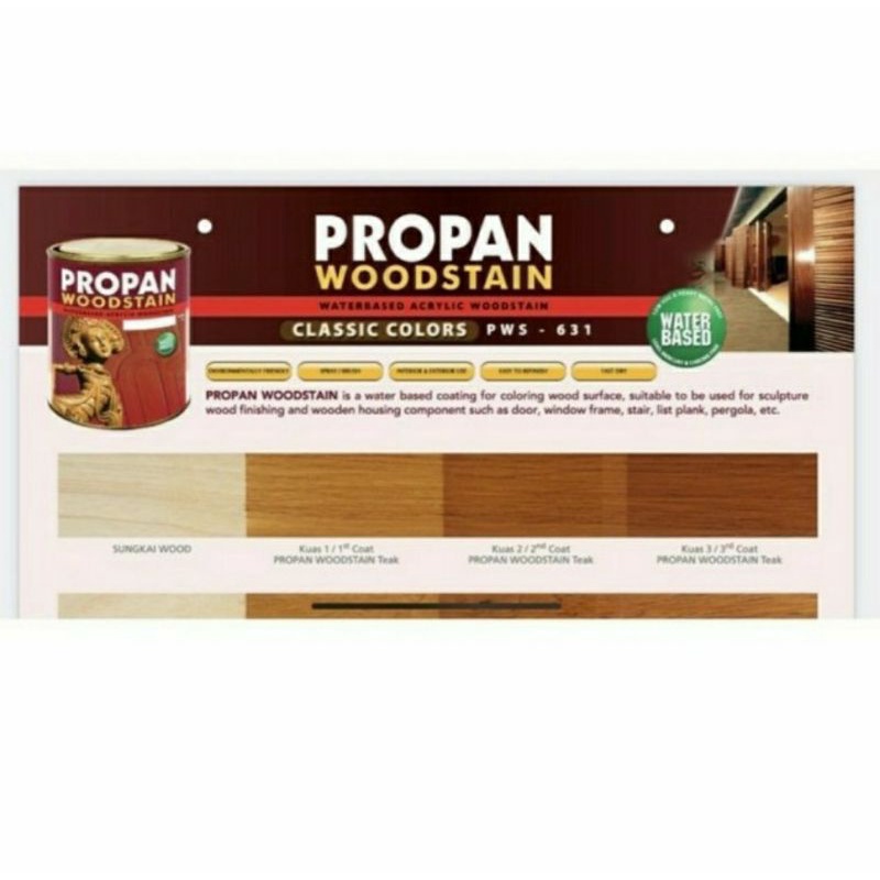 Jual Propan Wood Stain WATERBASSED 1L PWS Cat Kayu Politur Plitur 1