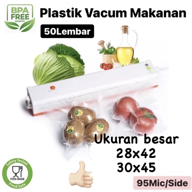 Jual Plastik Vakum Vacum Vacuum Bag Ukuran Besar Makanan Lembaran ...