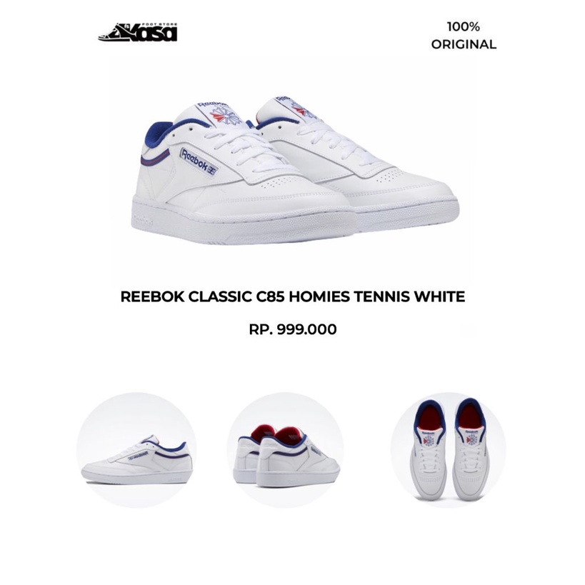 Jual REEBOK CLASSIC C85 HOMIES TENNIS WHITE Shopee Indonesia
