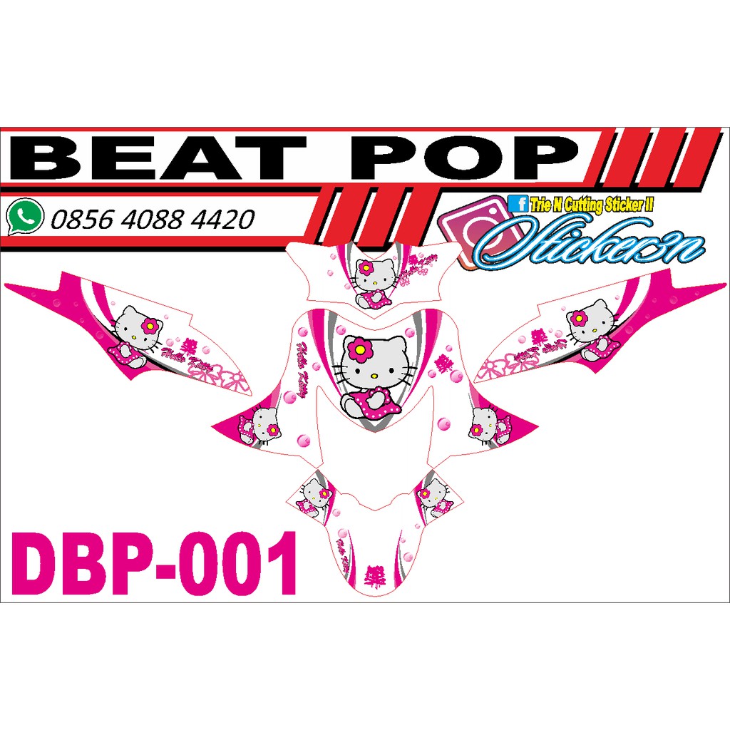Jual sticker hellokitty honda beat pop fullbodi, striping honda beat ...